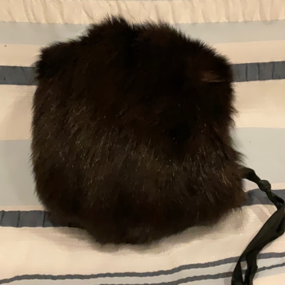 Vintage Genuine Black Fur Muff